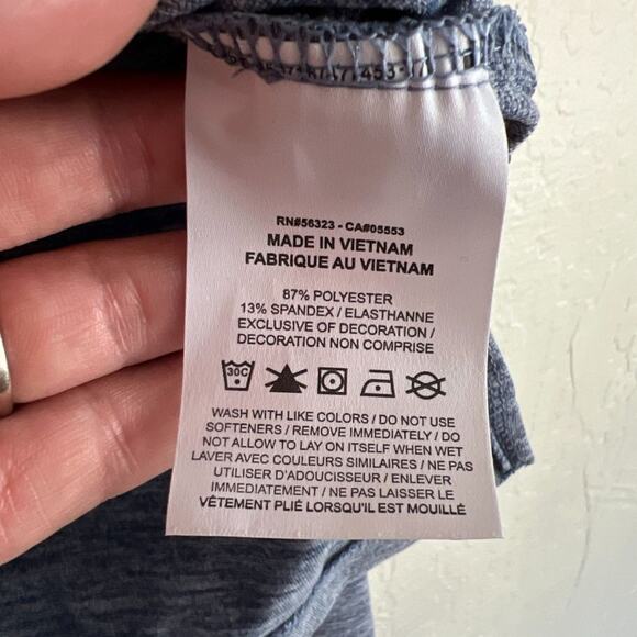 Nike Women's Yoga Jersey Crop Hoodie Sweatshirt size Large Heathered Blue Active - Picture 11 of 12